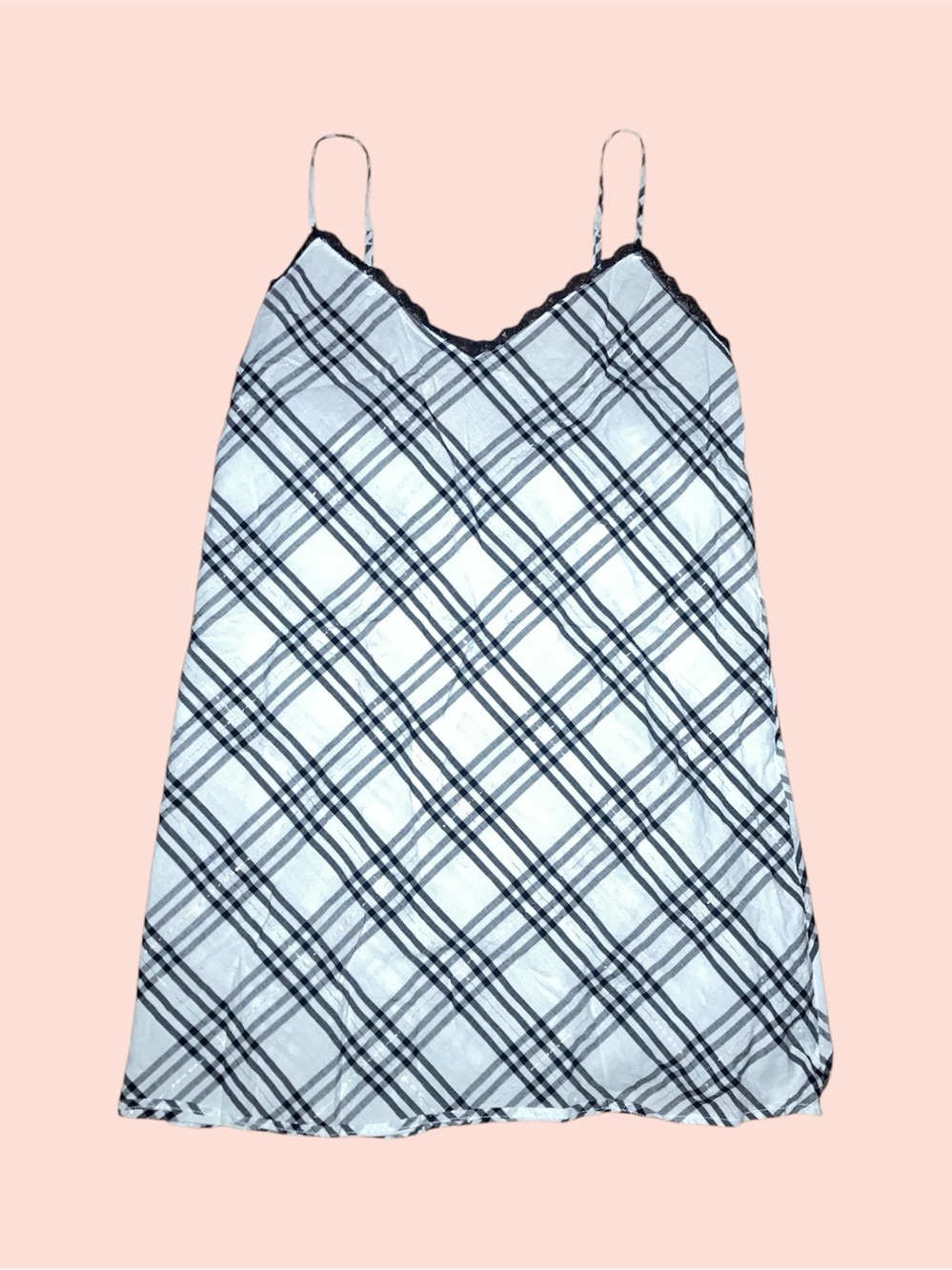 Black & White Plaid Slip